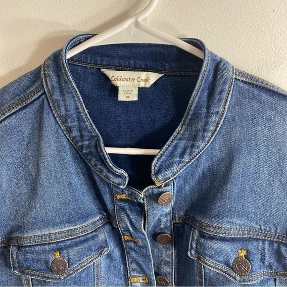CJ Banks Denim Jacket XL Button Down Coat Women’s Notch Collar - Picture 2 of 7